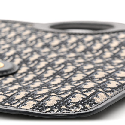 Christian Dior Oblique Fold Over Clutch Blue 10 of 11