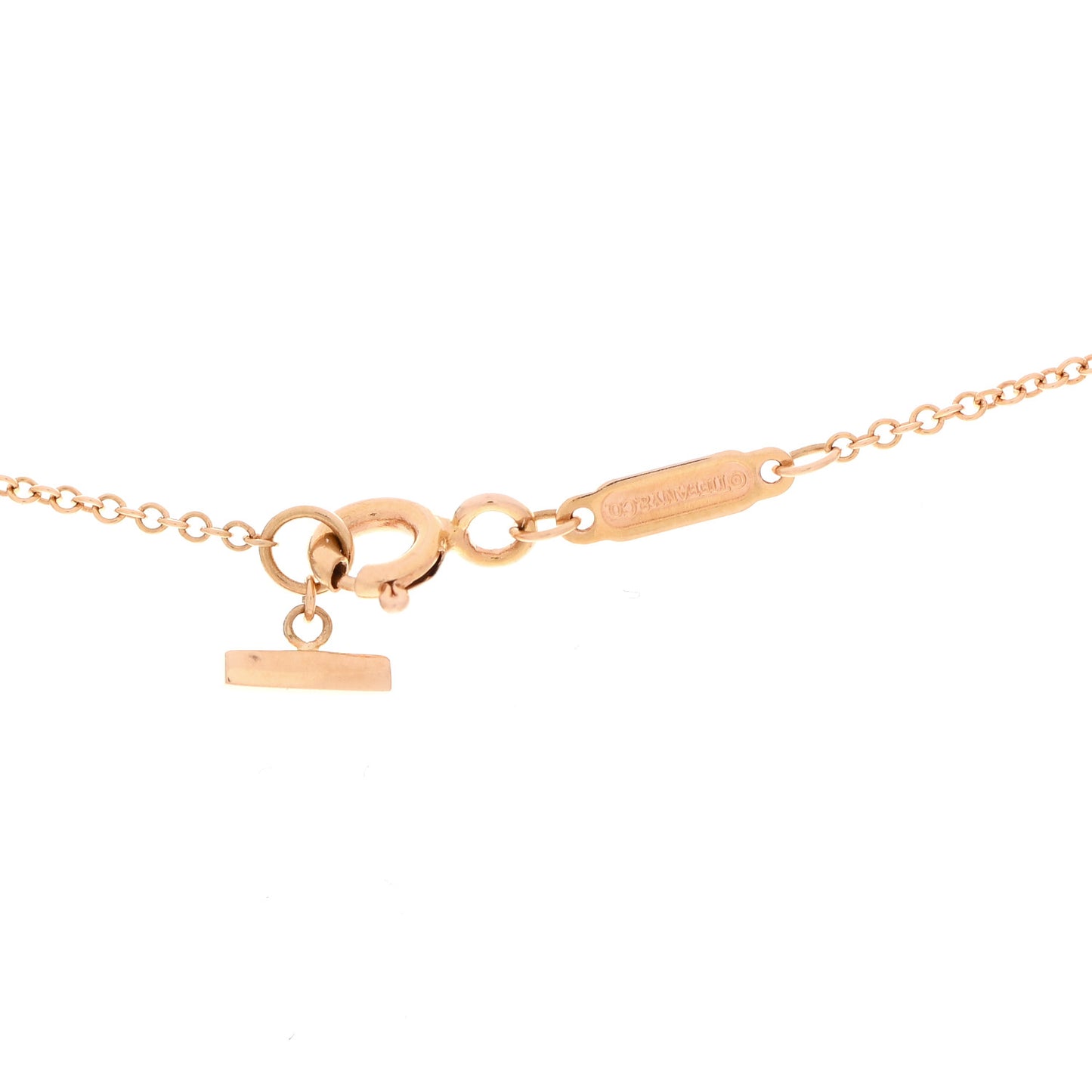 18K Rose Gold Large T Smile Pendant Necklace