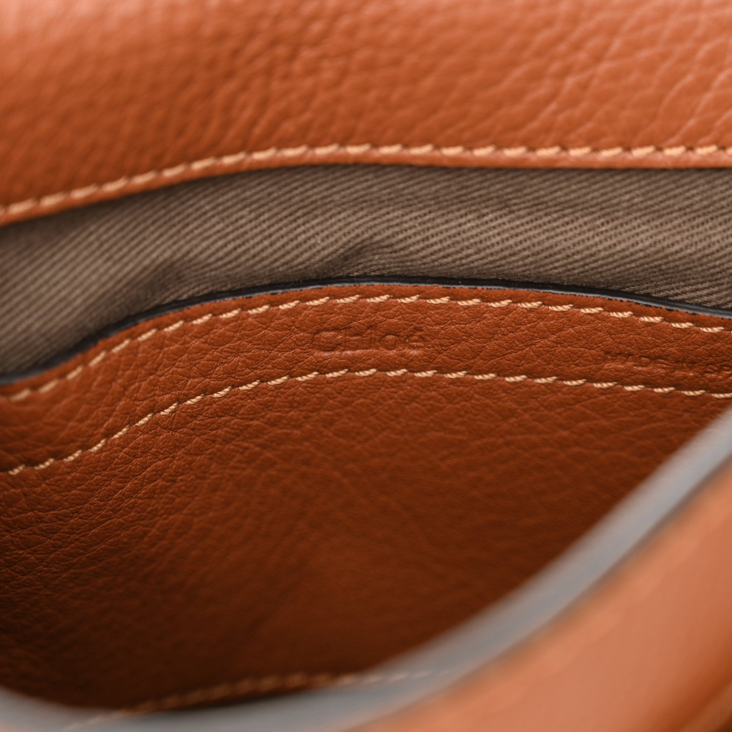 Grained Calfskin Small Marcie Saddle Bag Tan