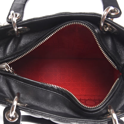 Christian Dior Lambskin Cannage Medium Lady Dior Black 4 of 8