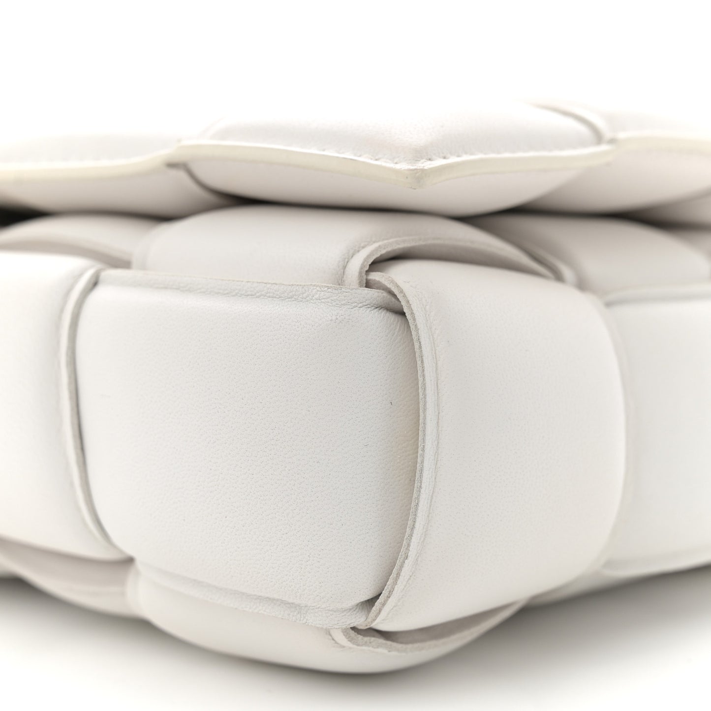 Nappa Maxi Intreccio Padded Cassette Crossbody Bag Chalk