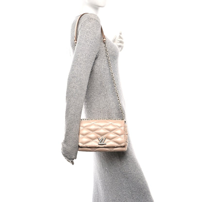 Louis Vuitton Lambskin Malletage GO-14 PM Champagne 2 of 11