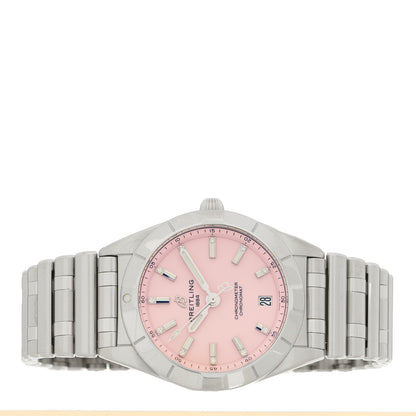 Breitling Stainless Steel Diamond 32mm Chronomat Quartz Watch Pink A77310101K1A1 2 of 5