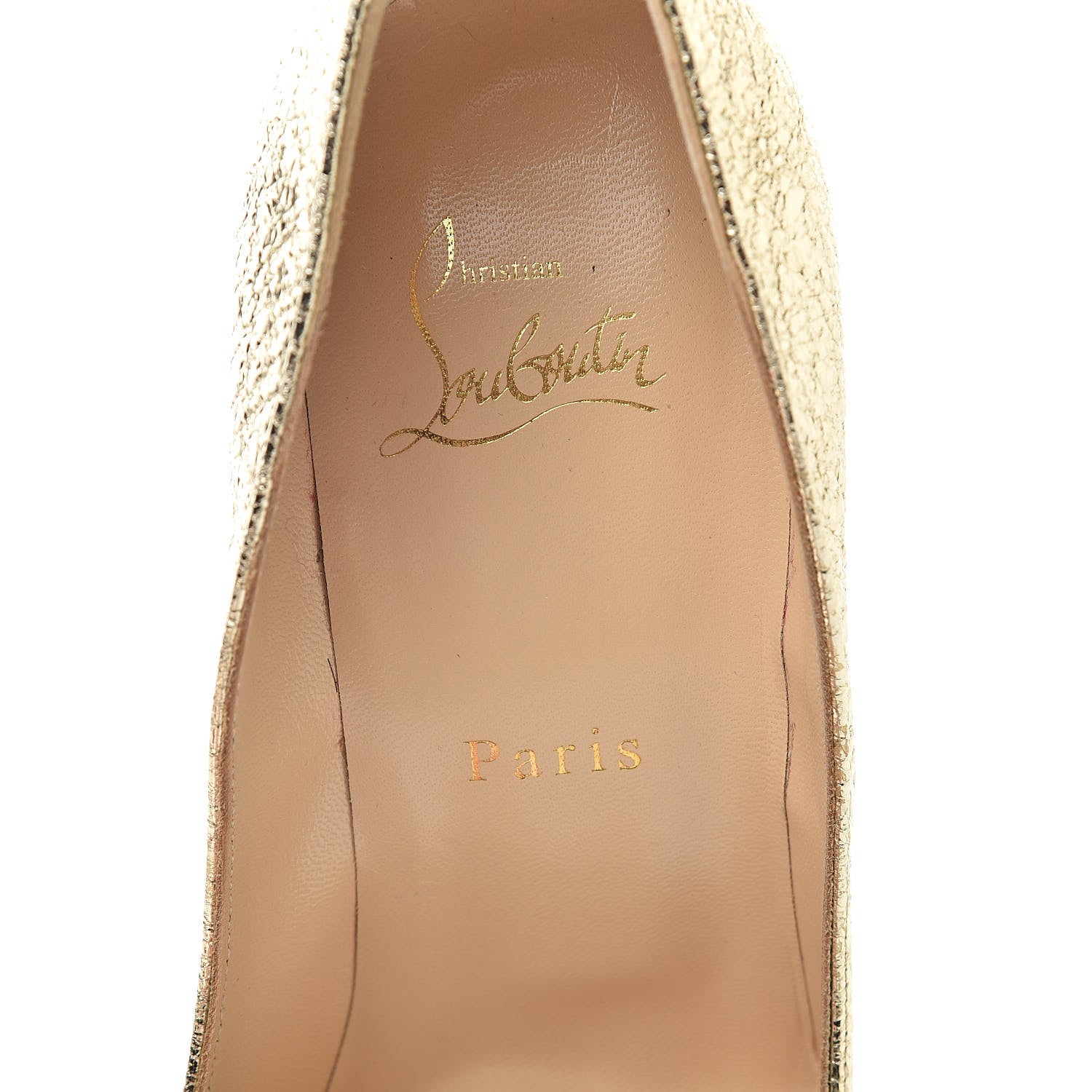 Christian Louboutin Metallic Crinkled Nappa Pigalle Follies 100 Pumps 38 Platine 6 of 10