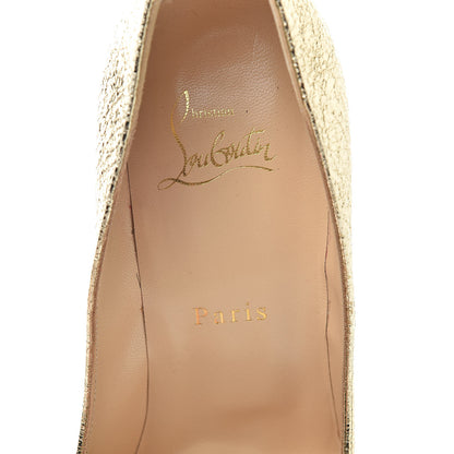 Christian Louboutin Metallic Crinkled Nappa Pigalle Follies 100 Pumps 38 Platine 6 of 10