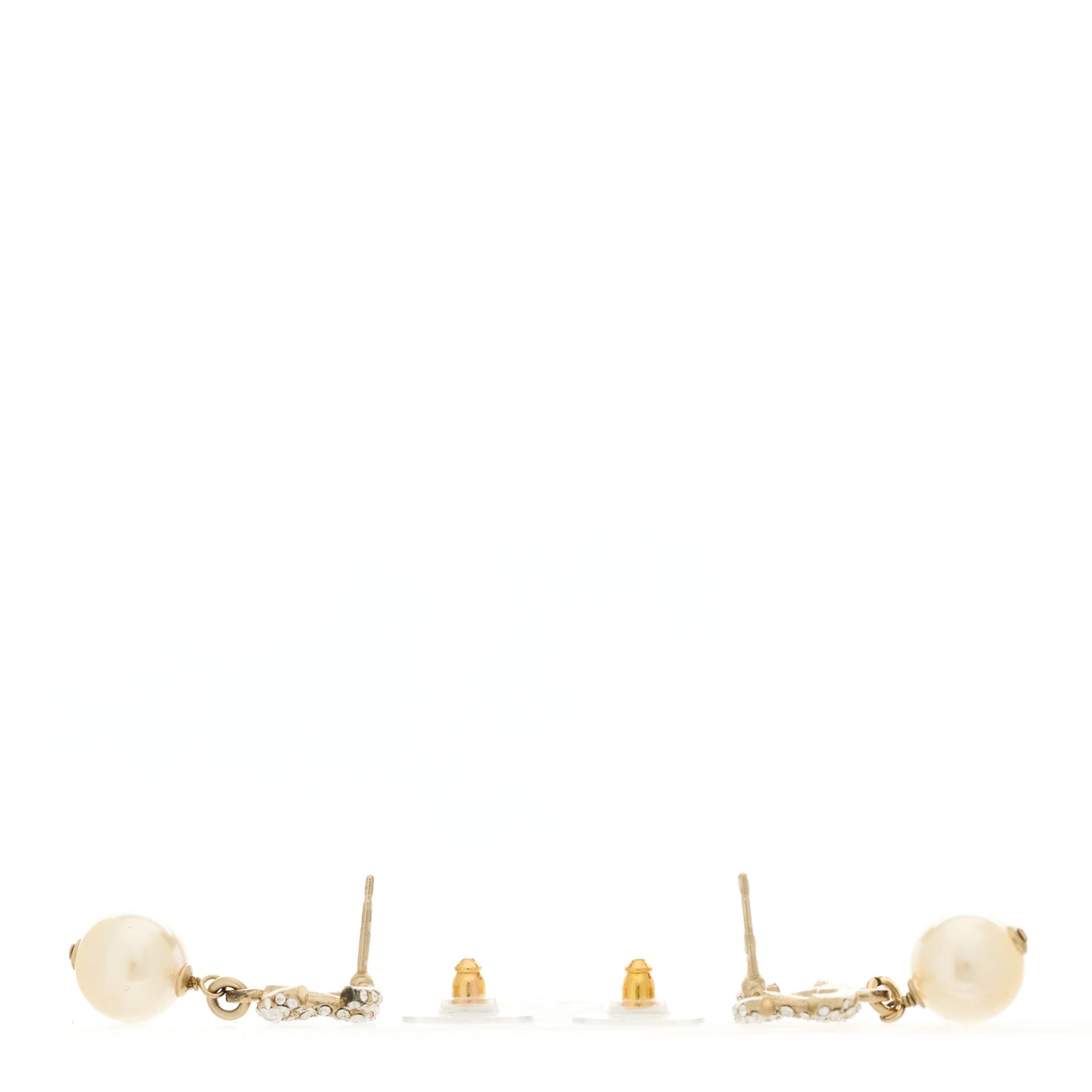 Pearl CC Drop Earrings Gold Silver