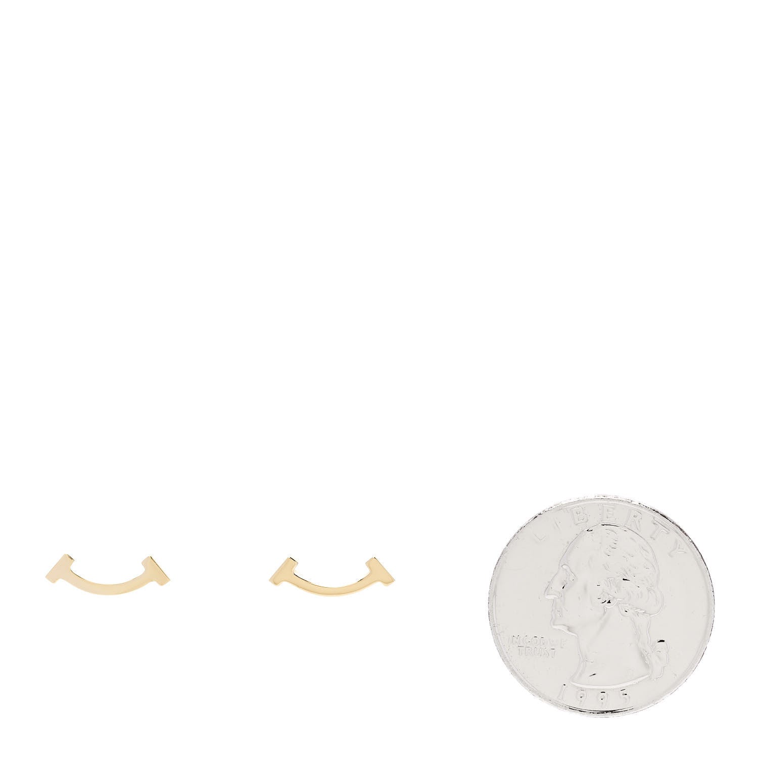 Tiffany 18K Yellow Gold T Smile Stud Earrings 2 of 5