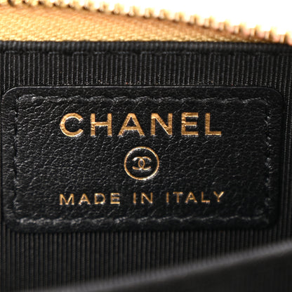 Chanel Metallic Calfskin Crocodile Embossed Cocodile Zip Coin Case Gold 6 of 9