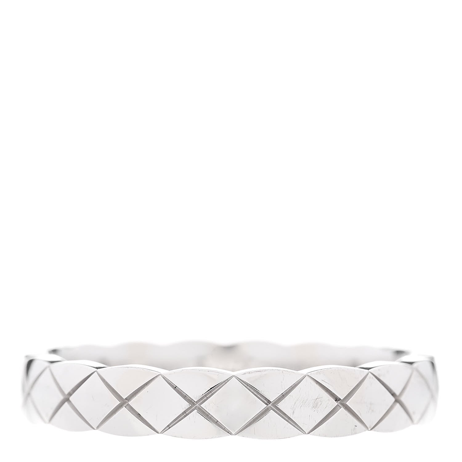 Chanel 18K White Gold Mini Coco Crush Ring 52 6 1 of 6
