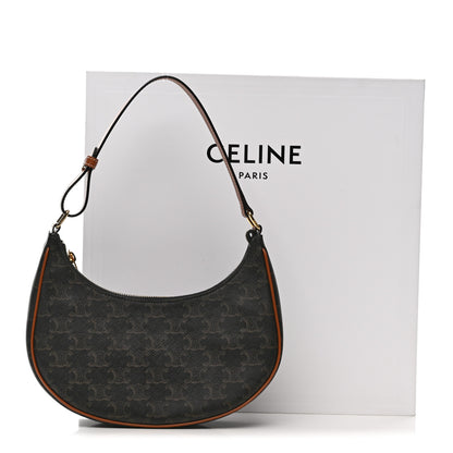 Celine Triomphe Canvas Calfskin Ava Shoulder Bag Tan 12 of 12