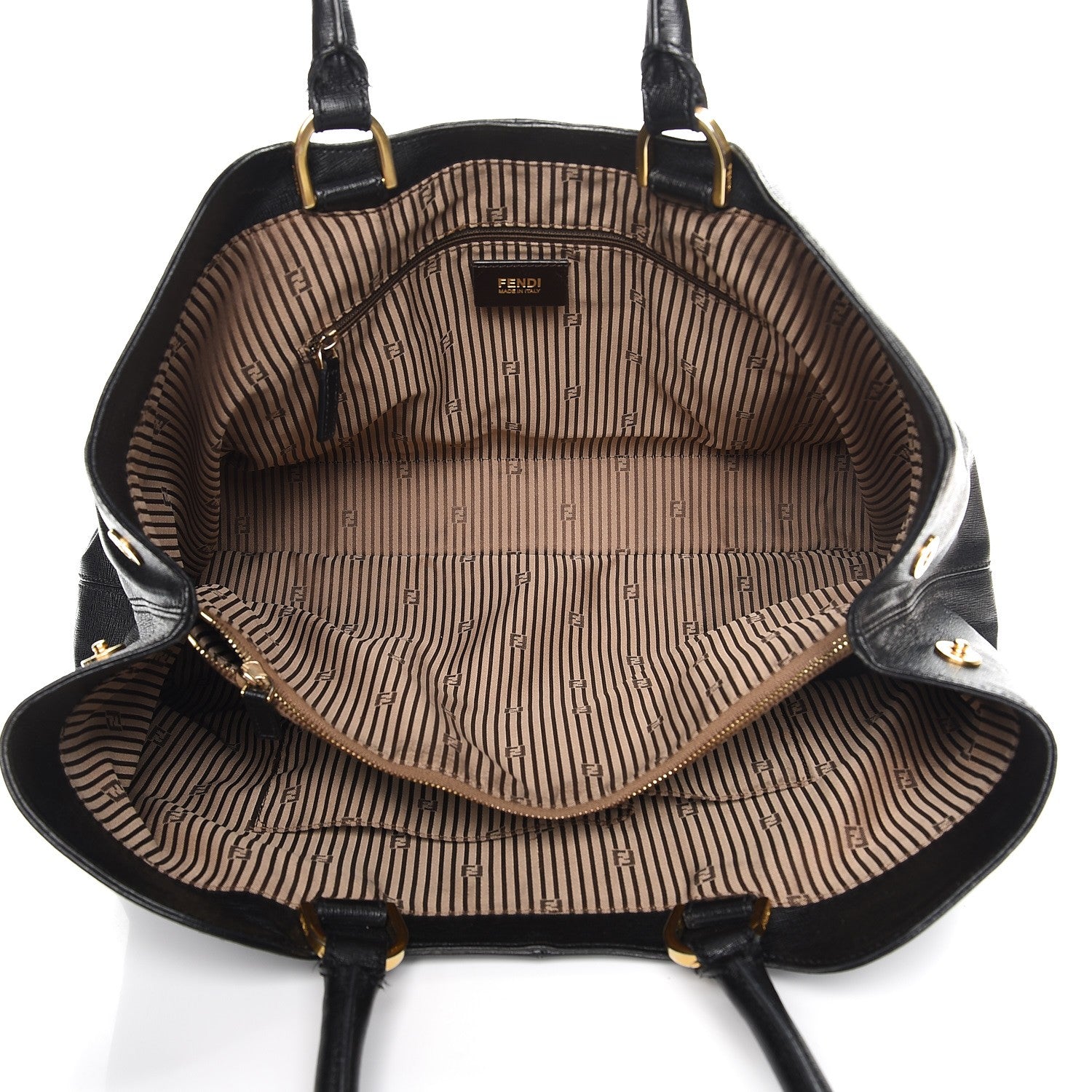 Fendi Vitello Elite Chameleon Shopper Tote Black 5 of 21