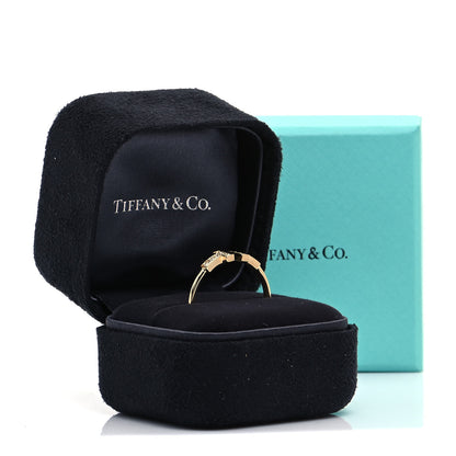 Tiffany 18K Yellow Gold Diamond T Wire Ring 61 9.5 5 of 5