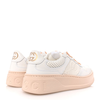 Gucci Calfskin GG Tennis Embossed Womens Platform 55mm Sneakers 37 White 5 of 9