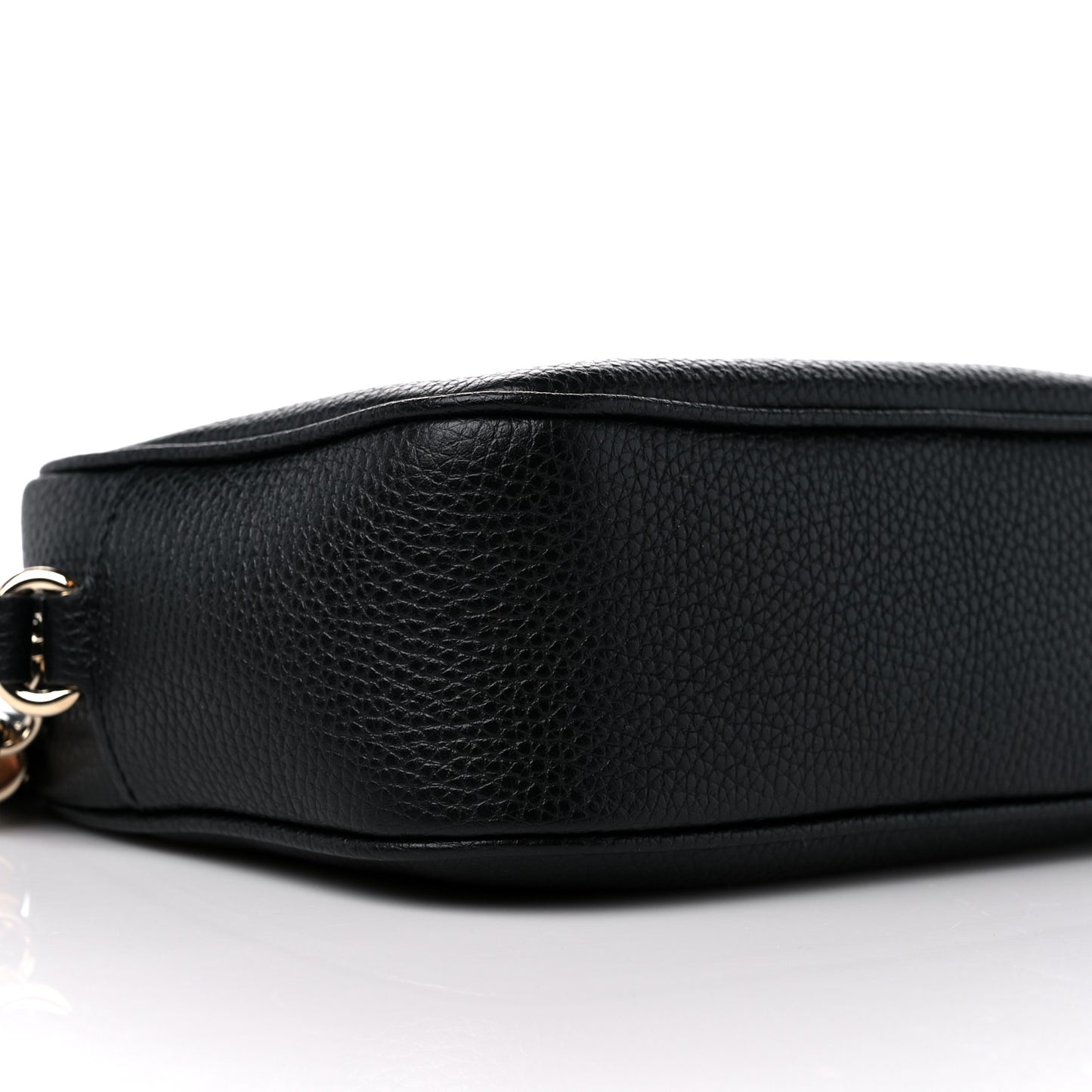 Pebbled Calfskin Small Soho Disco Bag Black