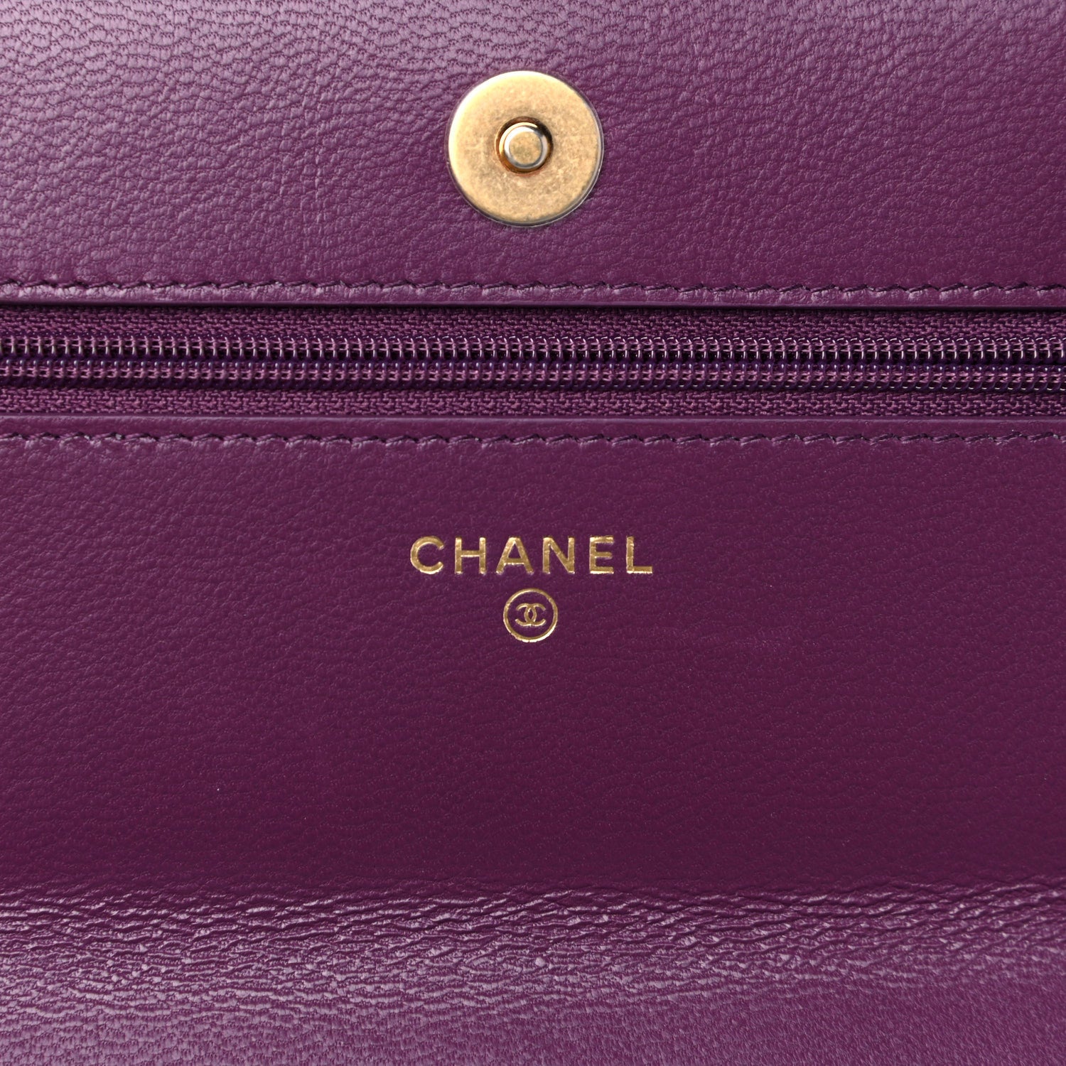 Chanel Lambskin Quilted Chanel 19 Wallet On Chain WOC Purple 7 of 14