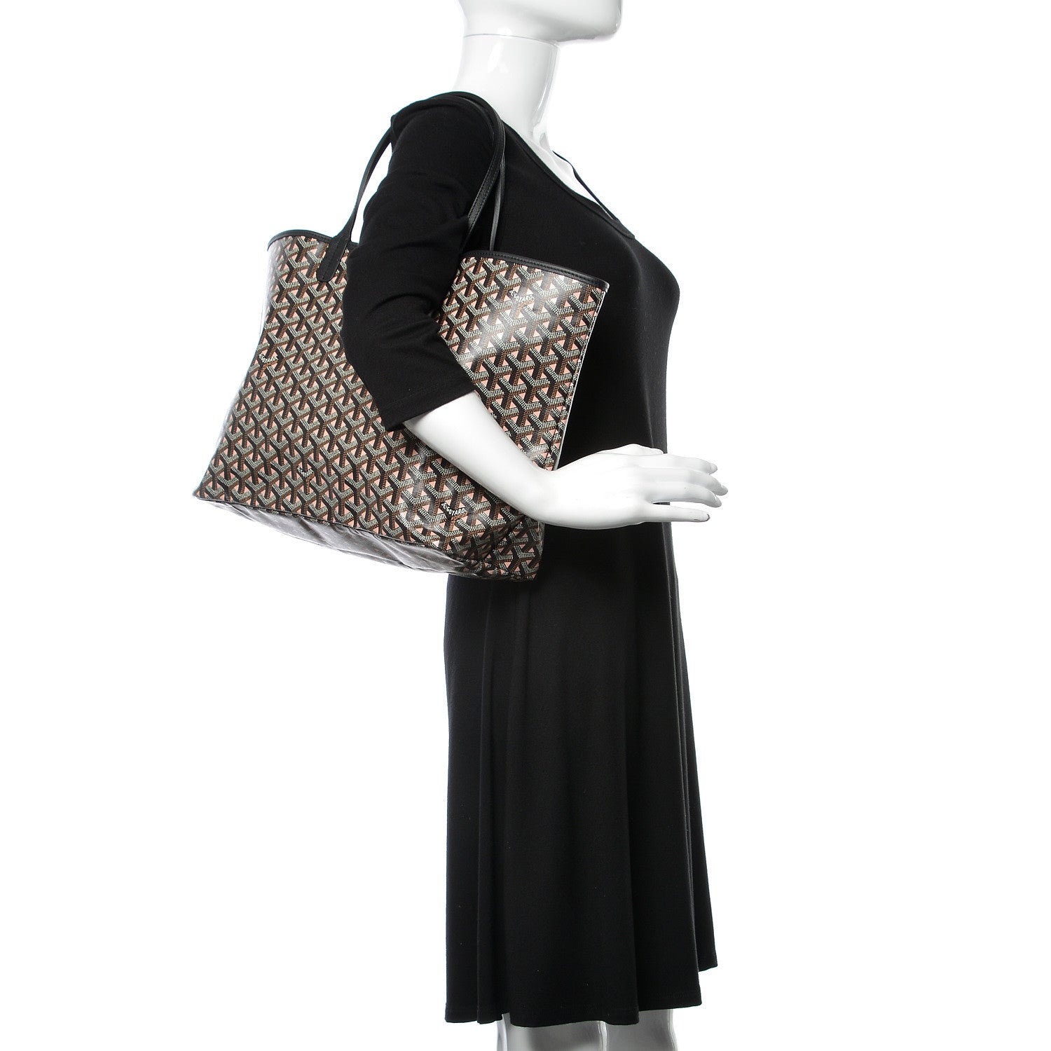 Goyard Goyardine Saint Louis Claire Voie PM Black Pink 2 of 11