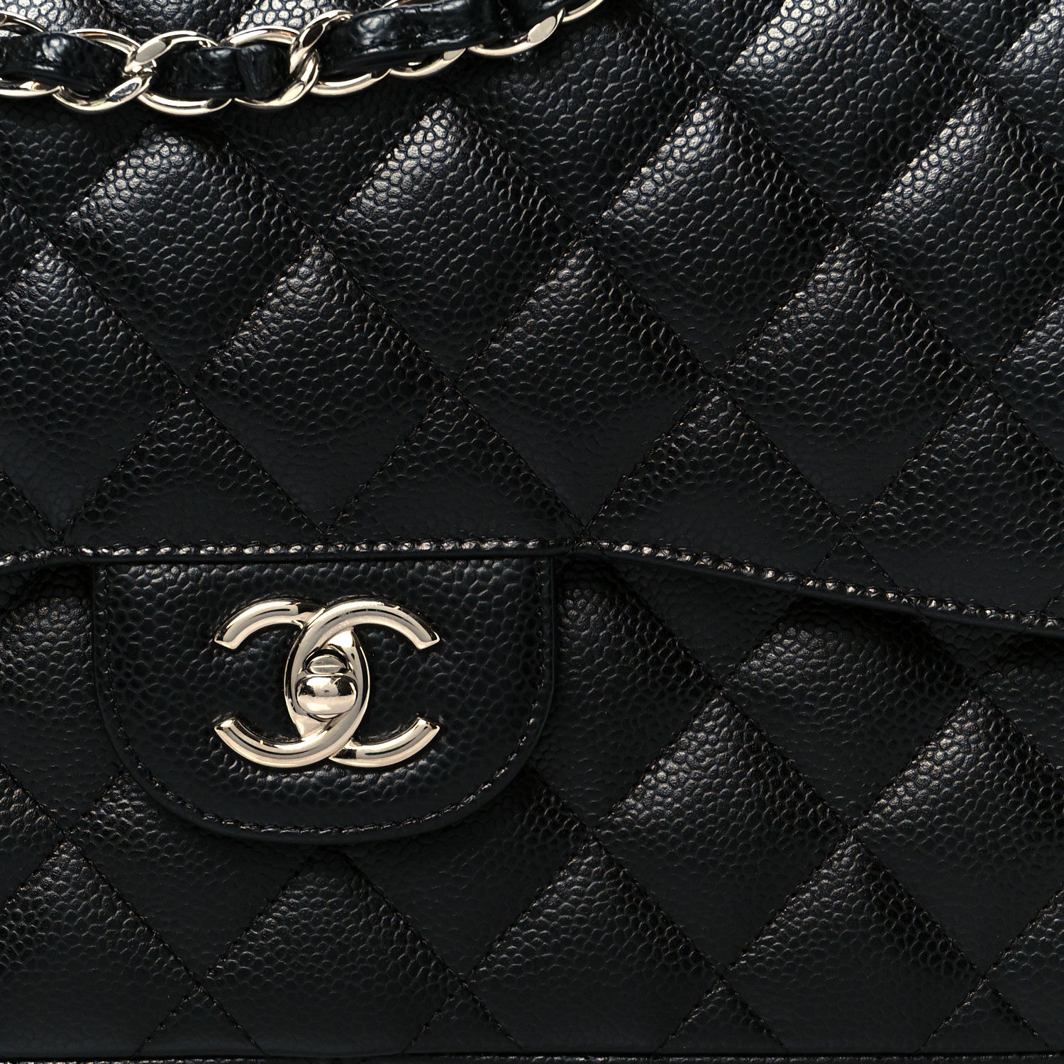 Chanel Caviar Quilted Jumbo Double Flap Black 9 of 12