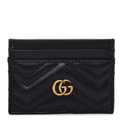 Gucci Calfskin Matelasse GG Marmont Card Holder Black 1 of 6