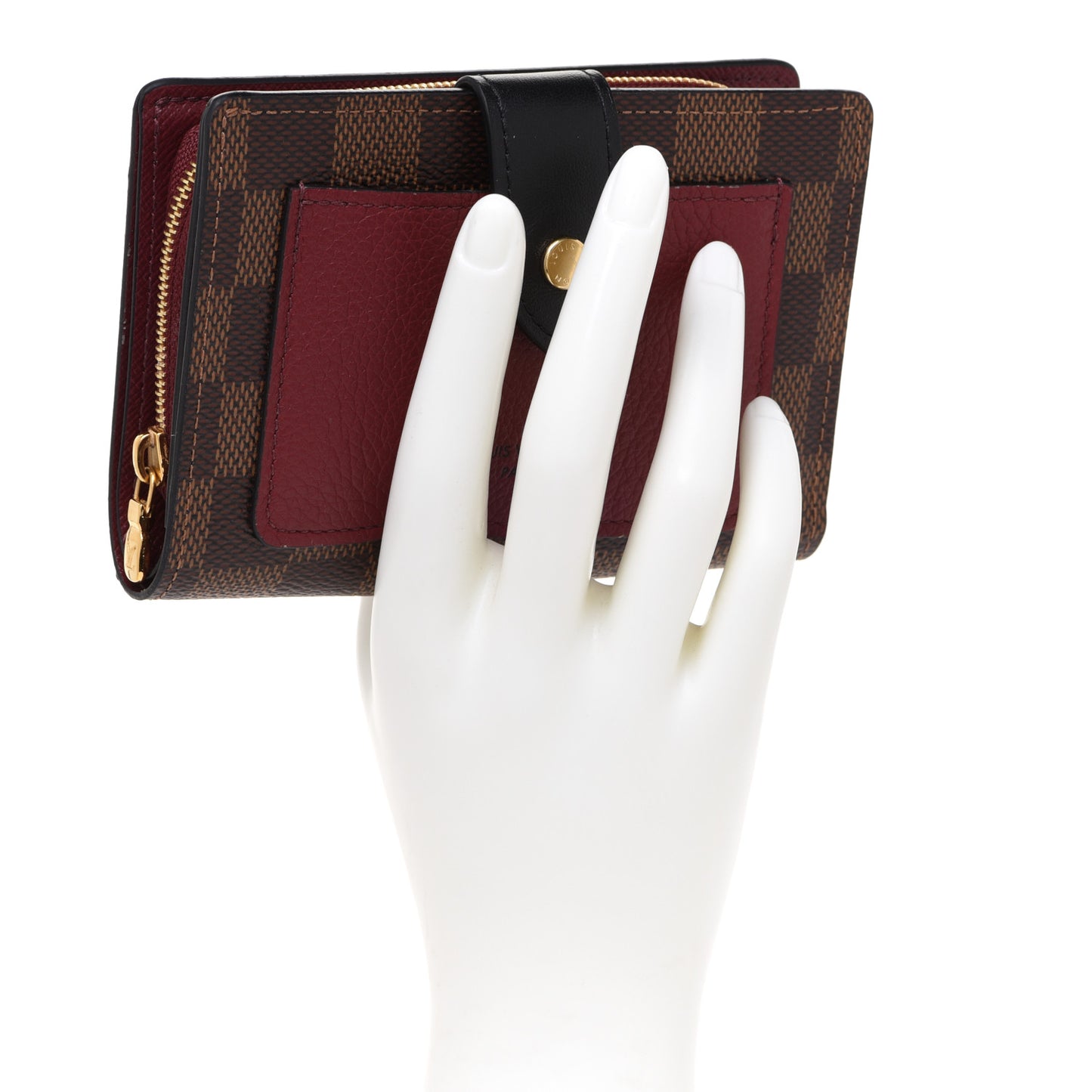 Damier Ebene Juliette Wallet Bordeaux Black