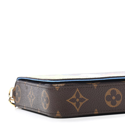 Louis Vuitton Monogram 2021 Christmas Animation China Wall Pochette Felicie Chain Wallet Myosotis Blue 9 of 10