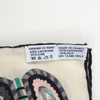 Hermes Cashmere Silk Sous L Egide de Mars Shawl 140 4 of 7