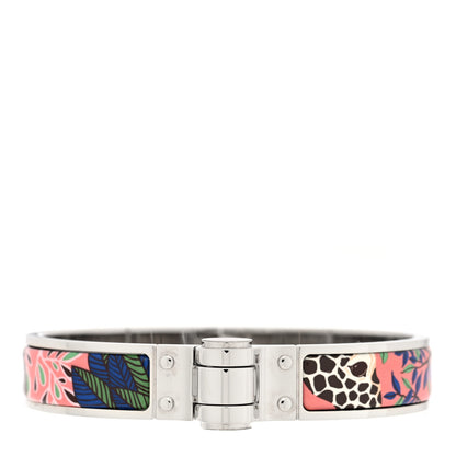 Hermes Enamel Printed Narrow The Three Graces Hinged Bracelet M Pink Delirium 1 of 5