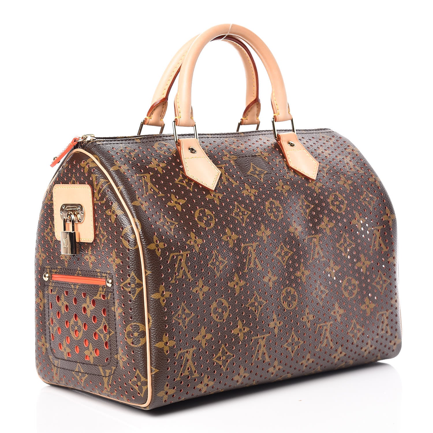 Louis Vuitton Monogram Perforated Speedy 30 Orange 3 of 9