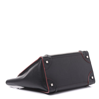 Celine Smooth Calfskin Mini Luggage Black Pink Trim 3 of 11