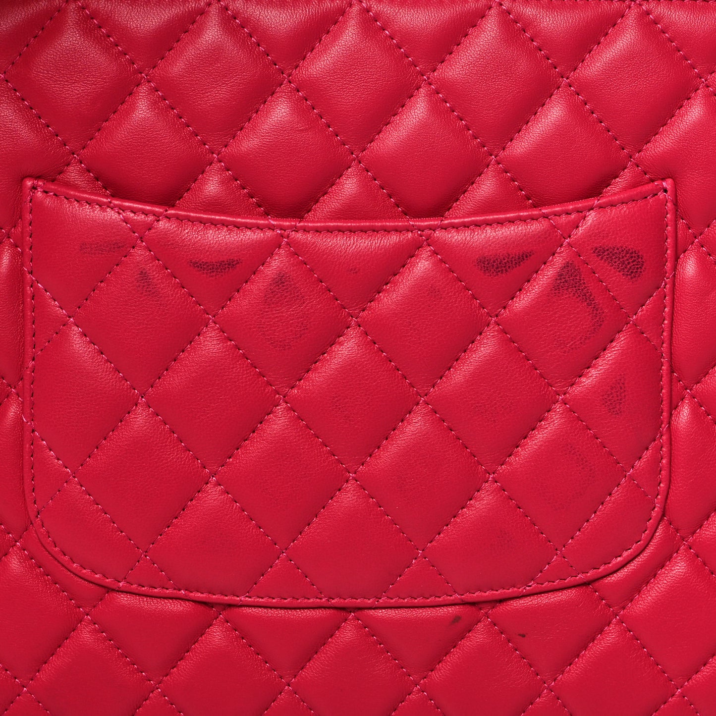 Caviar Quilted Medium Cosmetic Case Dark Pink