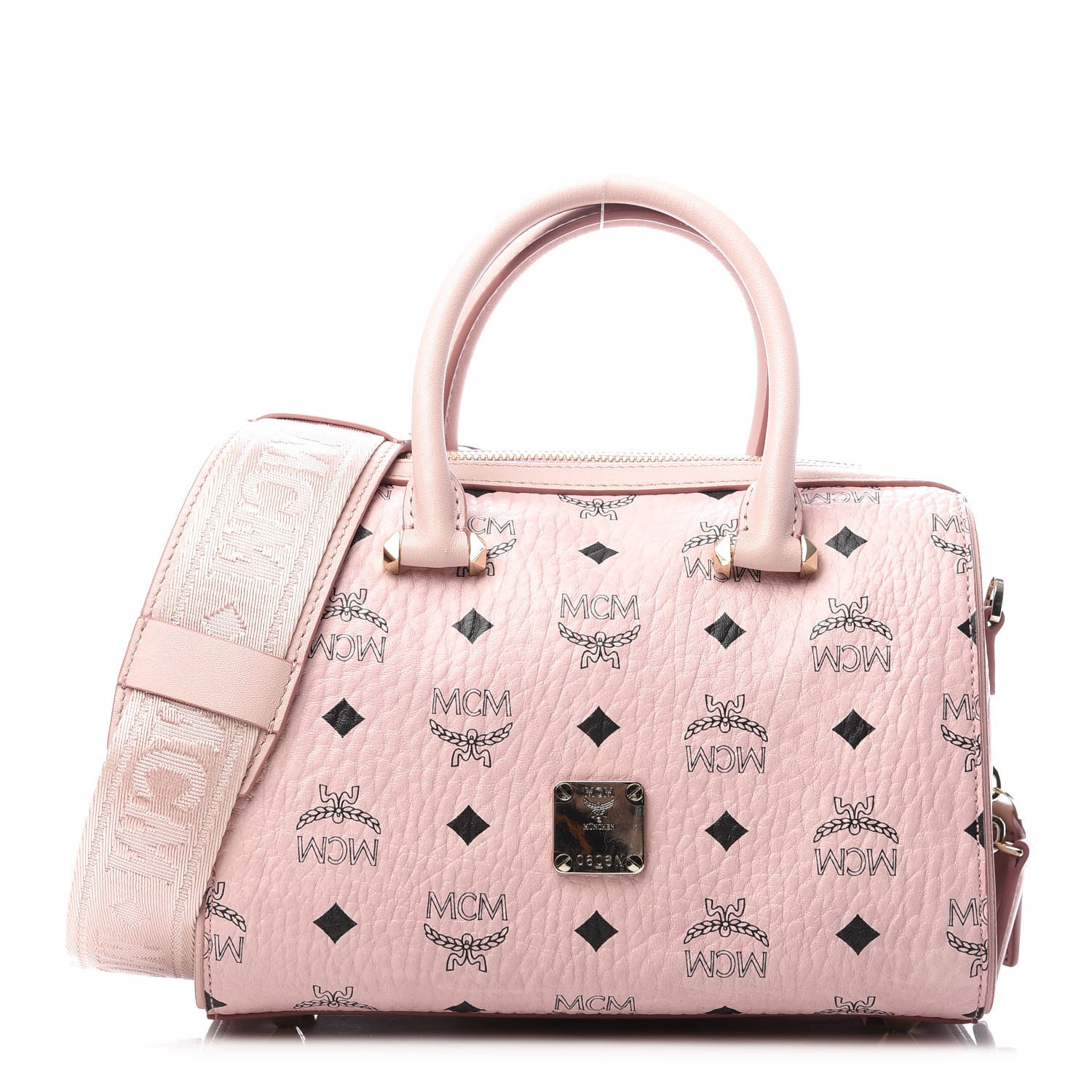 MCM Visetos Essential Boston Bag Pink 1 of 10