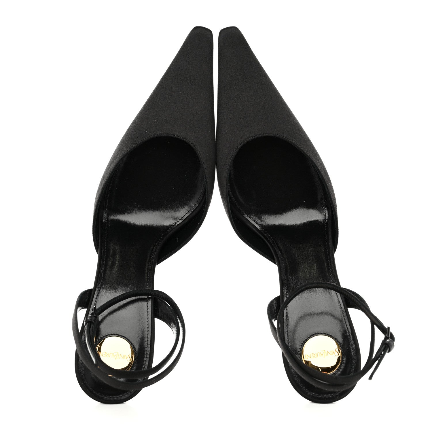 Saint Laurent Satin Crepe Aimee 75 Slingback Pumps 41 Black 2 of 10