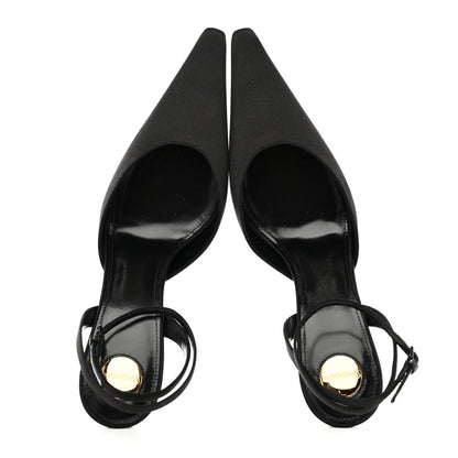Saint Laurent Satin Crepe Aimee 75 Slingback Pumps 41 Black 2 of 10