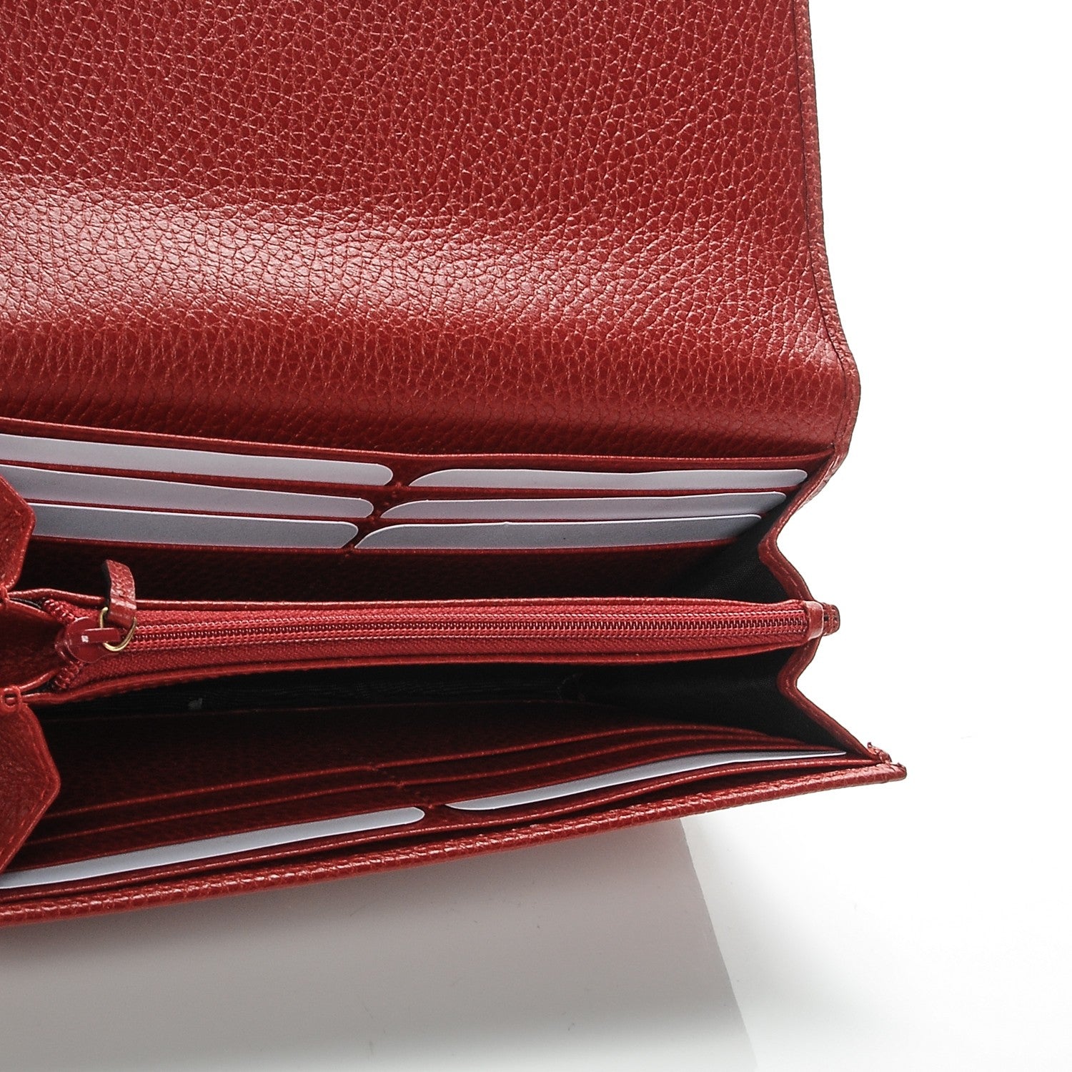 Gucci Dollar Calfskin GG Marmont Continental Wallet Hibiscus Red 5 of 7