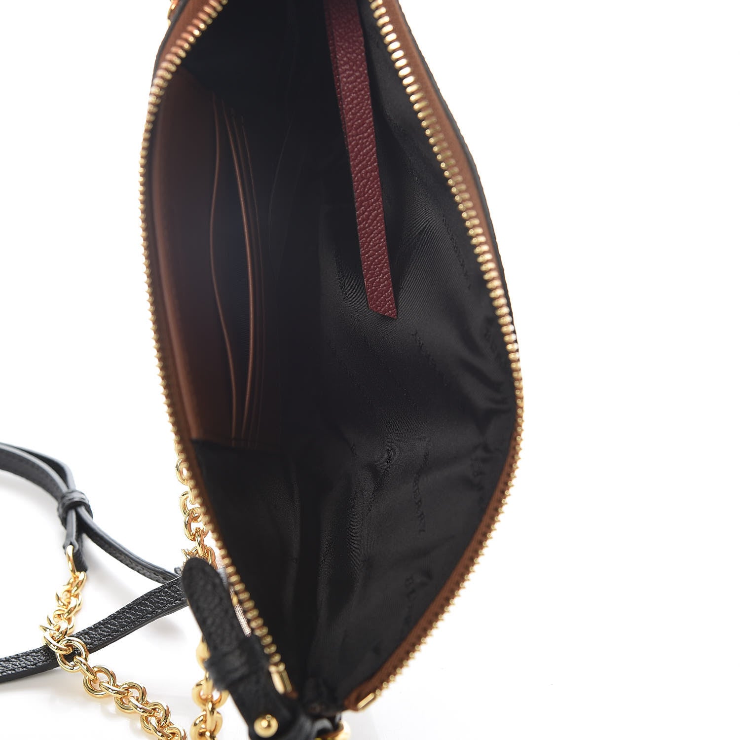 Burberry Haymarket Check Peyton Crossbody Clutch Bag Toffee 5 of 9