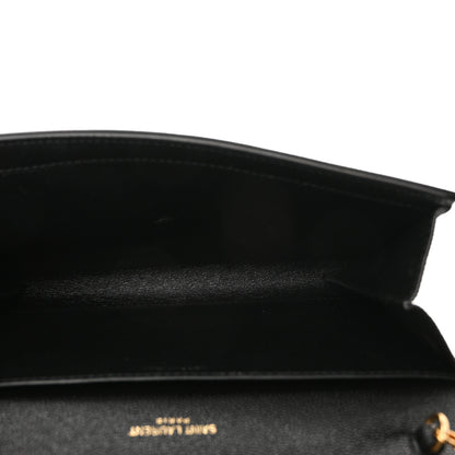 Saint Laurent Grain de Poudre Uptown Chain Wallet Black 5 of 10