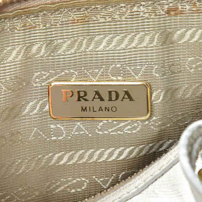 Prada Saffiano Lux Mini Top Handle Crossbody Talco 6 of 18