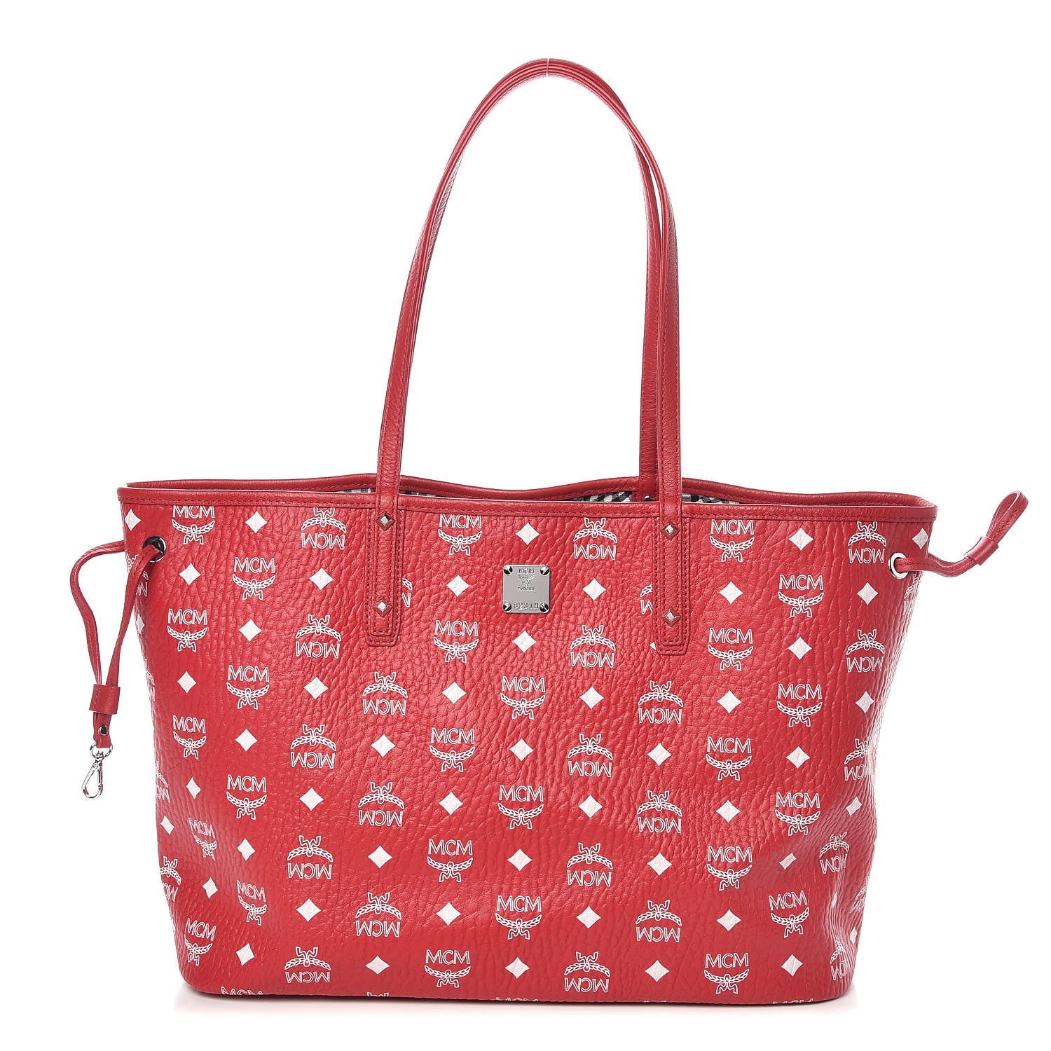 MCM Visetos Medium Reversible Shopper Tote Ruby Red 1 of 17