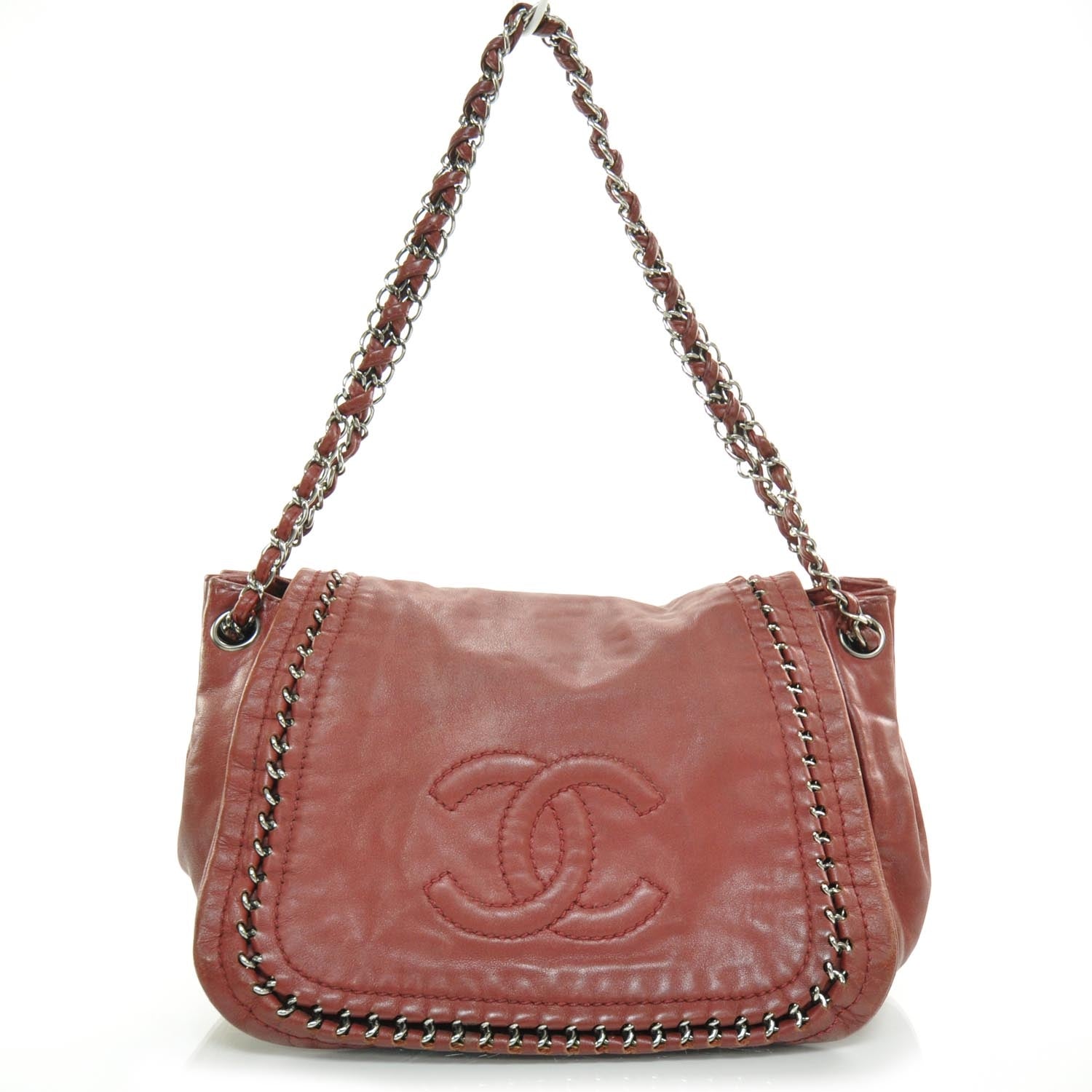 Chanel Luxe Ligne Flap Bag Red 1 of 9