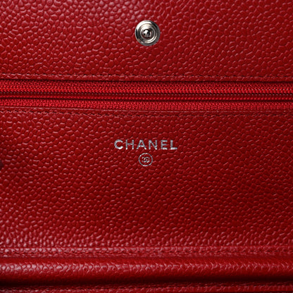 Chanel Caviar Quilted Wallet on Chain WOC Red 6 of 11