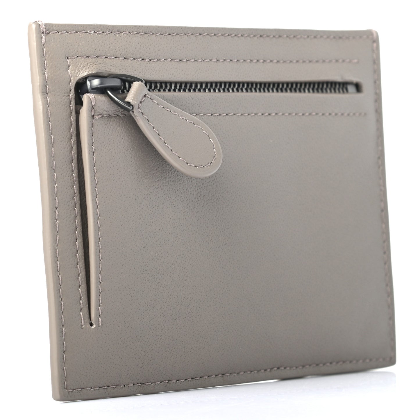 Calfskin Intrecciato Card Case New Steel