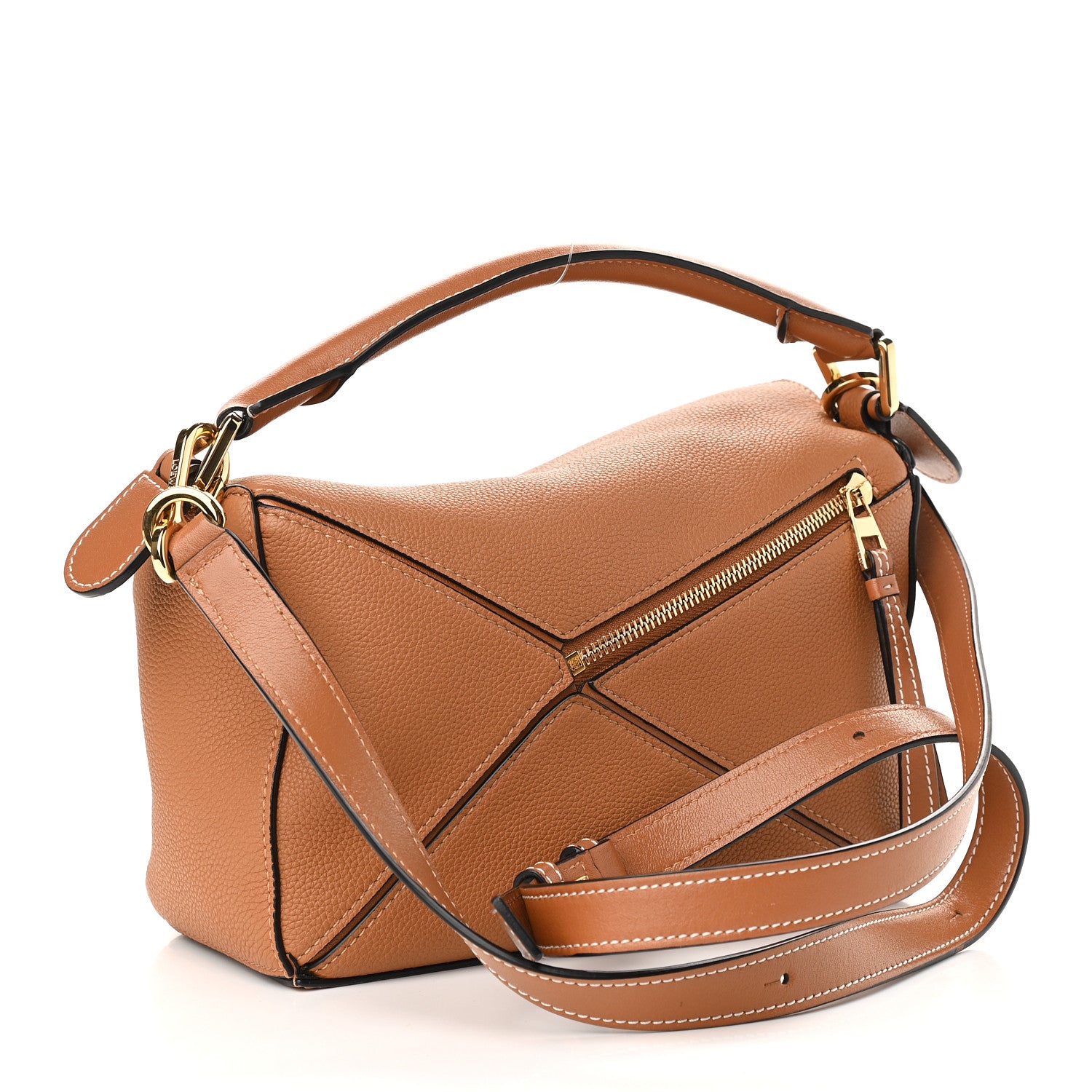 Loewe Grained Calfskin Small Puzzle Bag Tan 3 of 9
