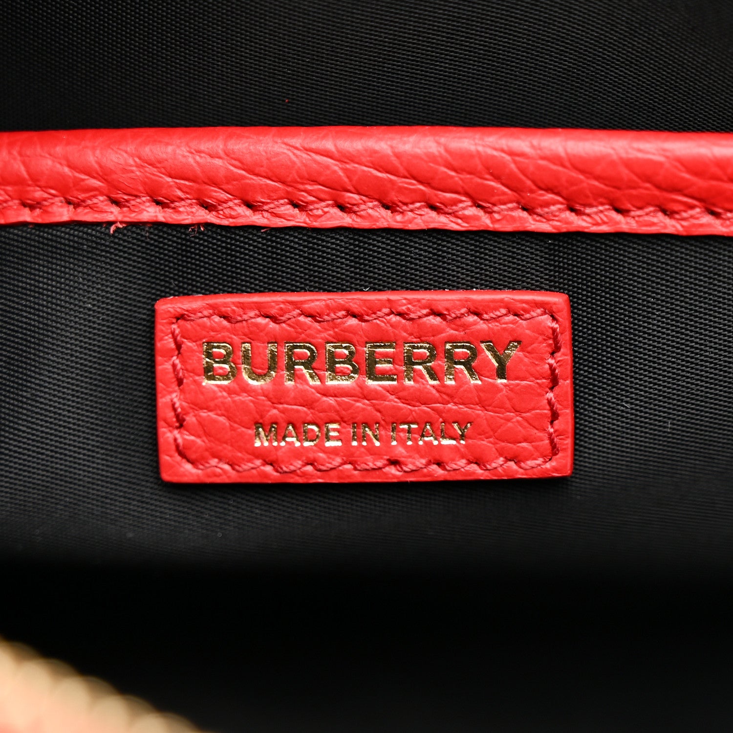 Burberry Calfskin Monogram Embossed Elongated Camera Bag Red 6 of 11