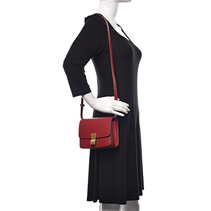 Celine Box Calfskin Small Classic Box Flap Bag Red 2 of 15