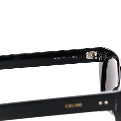 Celine Acetate Polarized Rectangular Crocodile Sunglasses CL4060IL Black 5 of 8