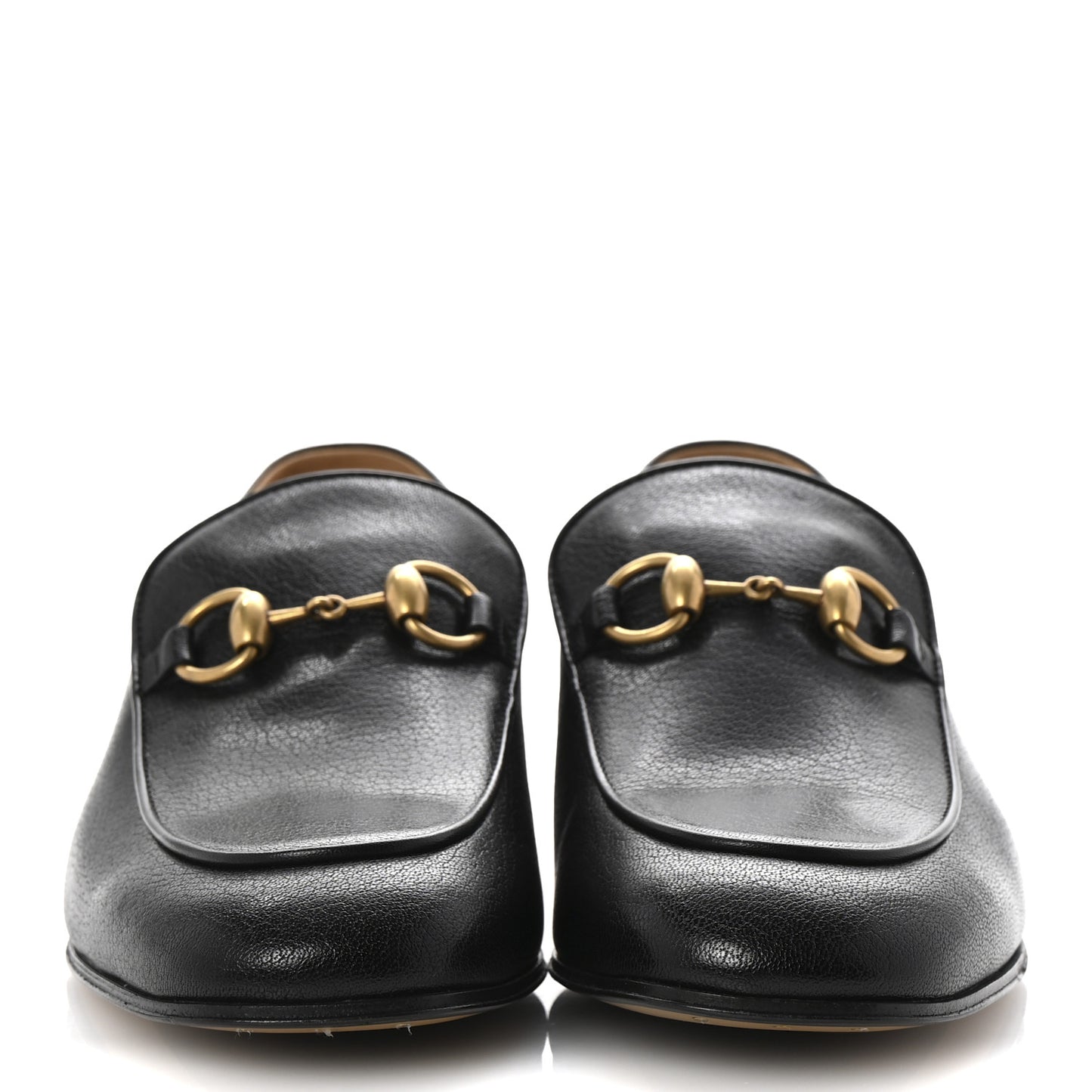 Goatskin Womens Horsebit Mid-Heel Loafers 39.5 Black