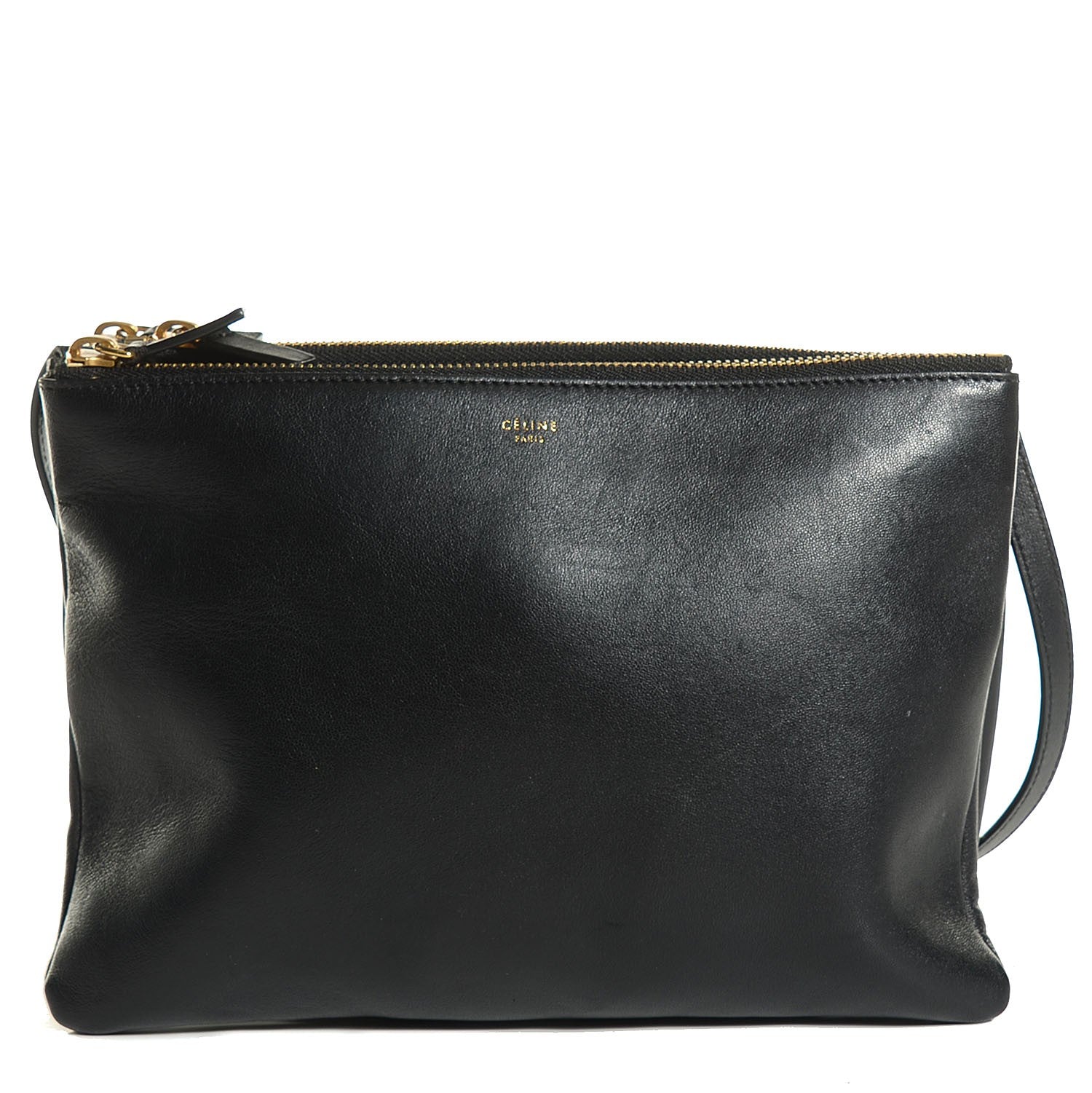 Celine Lambskin Large Trio Crossbody Bag Black 1 of 10