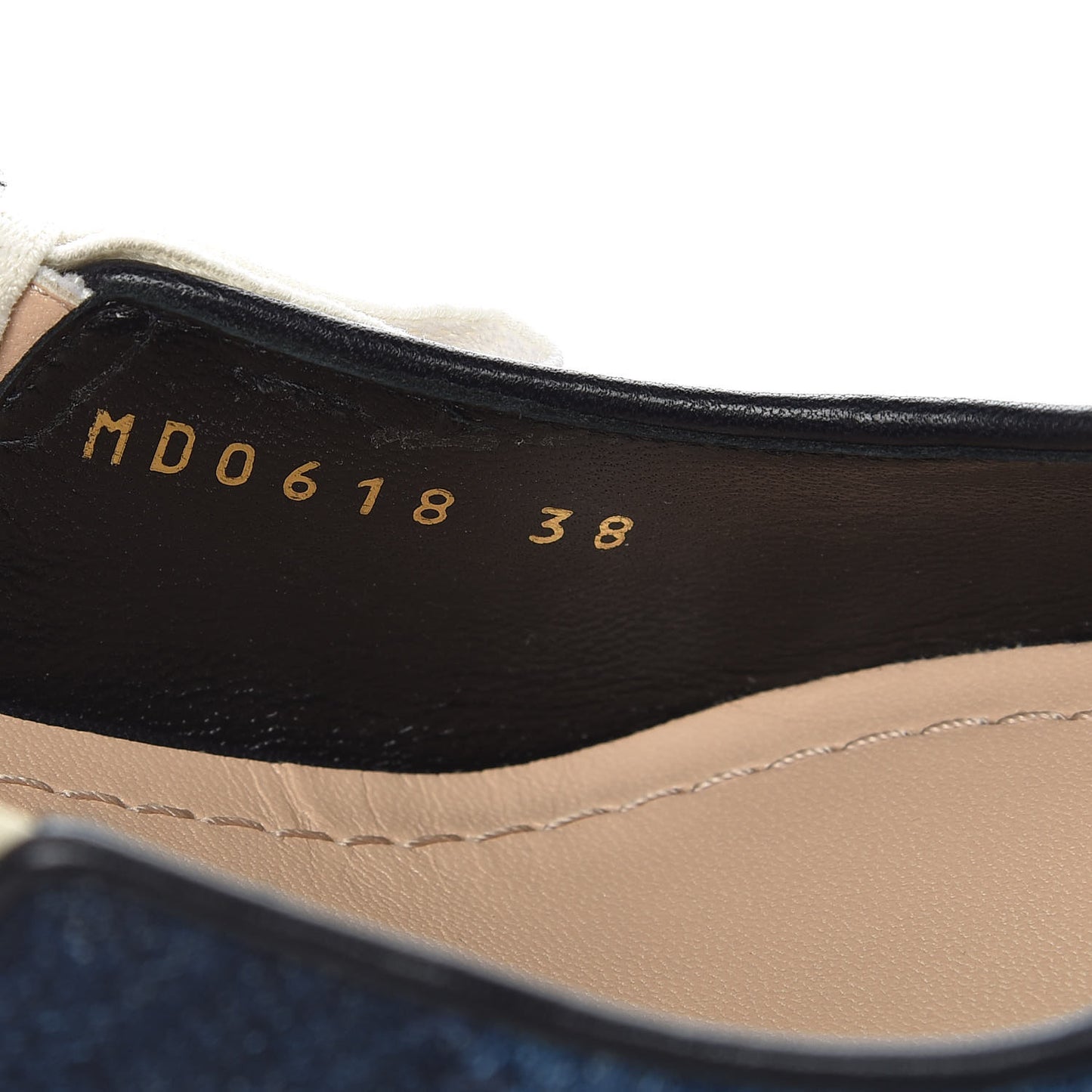 Denim Ribbon Patchwork J'Adior Slingback 65mm Pumps 38 Deep Blue