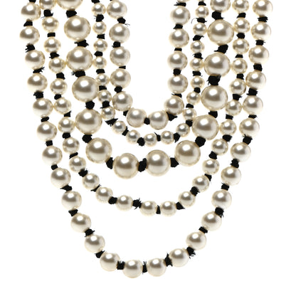 Chanel Pearl Multi Strand Long Necklace Gold 1 of 6