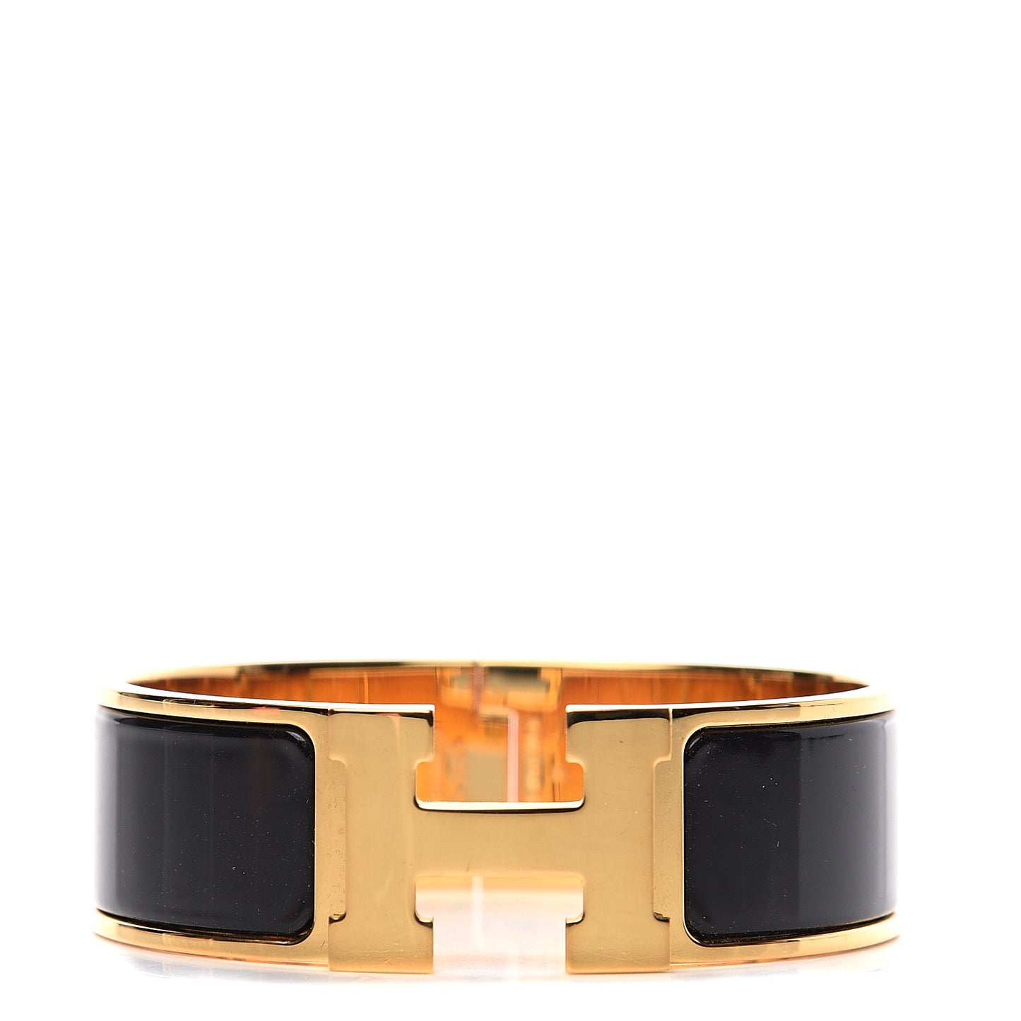 Enamel Wide Clic Clac H Bracelet GM Black