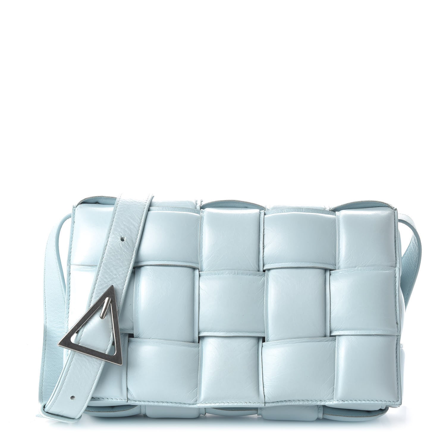 Bottega Veneta Paper Calfskin Maxi Intreccio Padded Cassette Crossbody Bag Ice 1 of 11